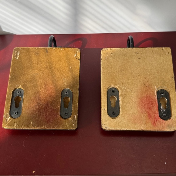 Rustic Wooden Wall Hooks w/Black Metal Heart Shape Key to My Heart style Accents - Picture 5 of 5